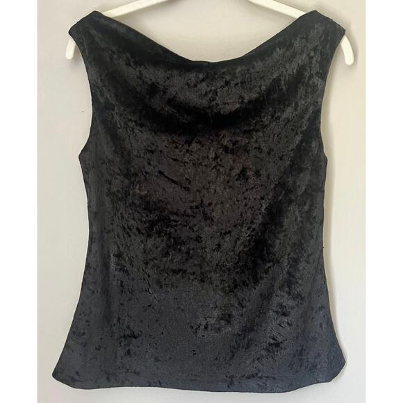 The Limited Black Velvet Draped Neckline Top & Midi Pull-on Skirt w/Ruffle Set - Picture 5 of 7